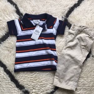 NWT boys polo and khaki pants. Size 6 months